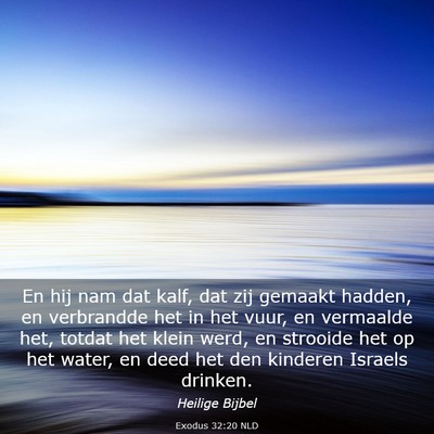 Picture 03 - Exodus 32:20 NLD - En hij nam dat kalf, dat zij gemaakt hadden, en - Bible Verse Picture