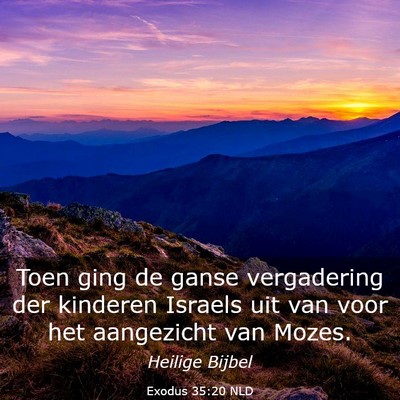 Picture 03 - Exodus 35:20 NLD - Toen ging de ganse vergadering der kinderen - Bible Verse Picture