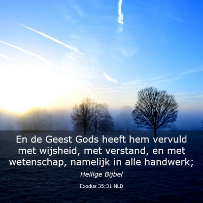 Picture 03 - Exodus 35:31 NLD - En de Geest Gods heeft hem vervuld met wijsheid, - Bible Verse Picture