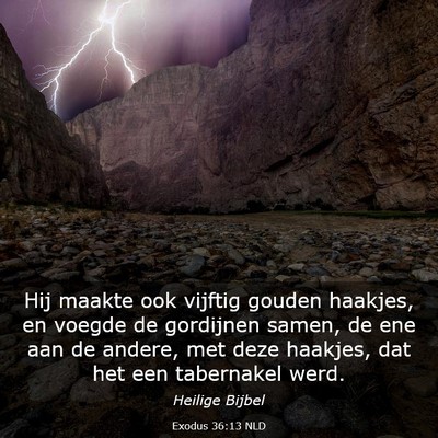 Picture 03 - Exodus 36:13 NLD - Hij maakte ook vijftig gouden haakjes, en voegde - Bible Verse Picture