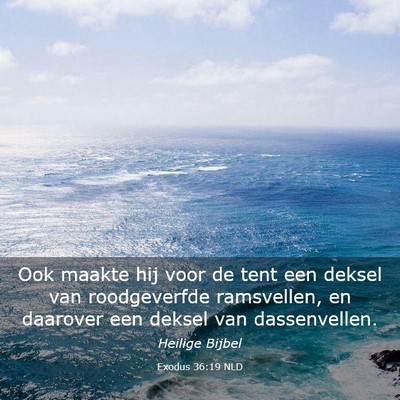 Picture 03 - Exodus 36:19 NLD - Ook maakte hij voor de tent een deksel van - Bible Verse Picture