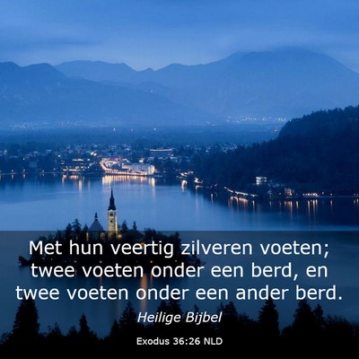 Picture 03 - Exodus 36:26 NLD - Met hun veertig zilveren voeten; twee voeten - Bible Verse Picture