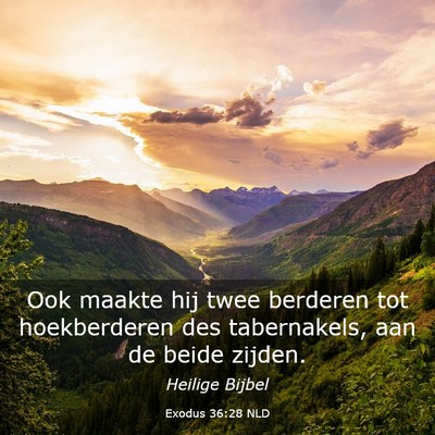 Picture 03 - Exodus 36:28 NLD - Ook maakte hij twee berderen tot hoekberderen des - Bible Verse Picture