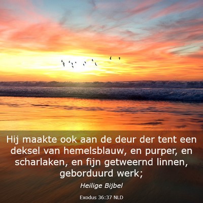 Picture 03 - Exodus 36:37 NLD - Hij maakte ook aan de deur der tent een deksel - Bible Verse Picture