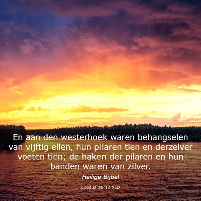 Picture 03 - Exodus 38:12 NLD - En aan den westerhoek waren behangselen van - Bible Verse Picture