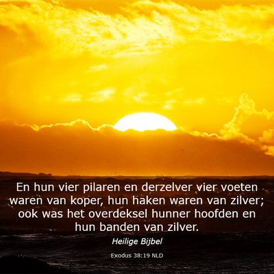 Picture 03 - Exodus 38:19 NLD - En hun vier pilaren en derzelver vier voeten - Bible Verse Picture