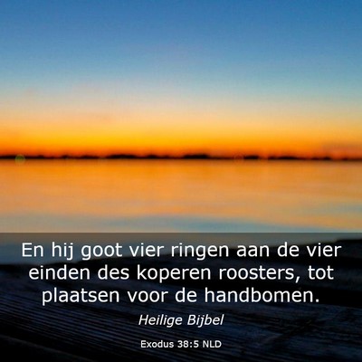 Picture 03 - Exodus 38:5 NLD - En hij goot vier ringen aan de vier einden des - Bible Verse Picture