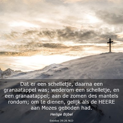 Picture 03 - Exodus 39:26 NLD - Dat er een schelletje, daarna een granaatappel - Bible Verse Picture