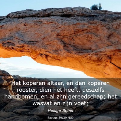 Picture 03 - Exodus 39:39 NLD - Het koperen altaar, en den koperen rooster, dien - Bible Verse Picture