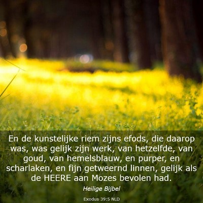 Picture 03 - Exodus 39:5 NLD - En de kunstelijke riem zijns efods, die daarop - Bible Verse Picture