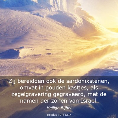 Picture 03 - Exodus 39:6 NLD - Zij bereidden ook de sardonixstenen, omvat in - Bible Verse Picture