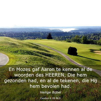 Picture 03 - Exodus 4:28 NLD - En Mozes gaf Aaron te kennen al de woorden des - Bible Verse Picture