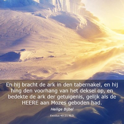 Picture 03 - Exodus 40:21 NLD - En hij bracht de ark in den tabernakel, en hij - Bible Verse Picture