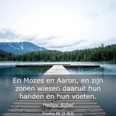 Picture 03 - Exodus 40:31 NLD - En Mozes en Aaron, en zijn zonen wiesen daaruit - Bible Verse Picture