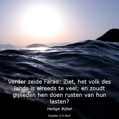 Picture 03 - Exodus 5:5 NLD - Verder zeide Farao: Ziet, het volk des lands is - Bible Verse Picture