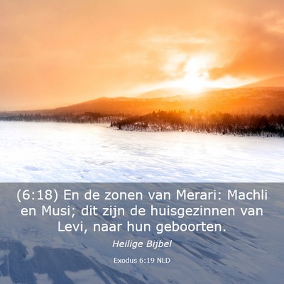 Picture 03 - Exodus 6:19 NLD - (6:18) En de zonen van Merari: Machli en Musi; - Bible Verse Picture