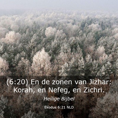 Picture 03 - Exodus 6:21 NLD - (6:20) En de zonen van Jizhar: Korah, en Nefeg, - Bible Verse Picture