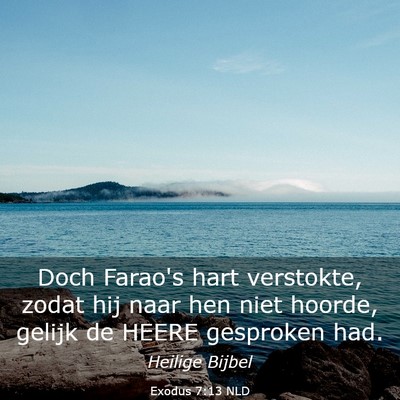 Picture 03 - Exodus 7:13 NLD - Doch Farao's hart verstokte, zodat hij naar hen - Bible Verse Picture