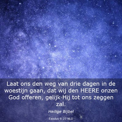 Picture 03 - Exodus 8:27 NLD - Laat ons den weg van drie dagen in de woestijn - Bible Verse Picture
