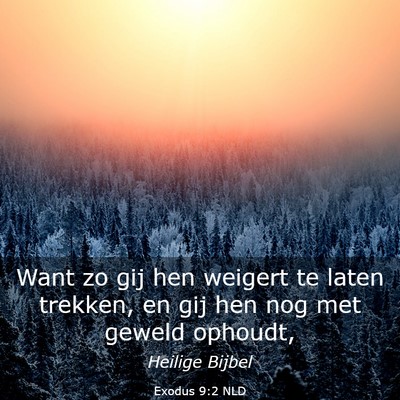 Picture 03 - Exodus 9:2 NLD - Want zo gij hen weigert te laten trekken, en gij - Bible Verse Picture