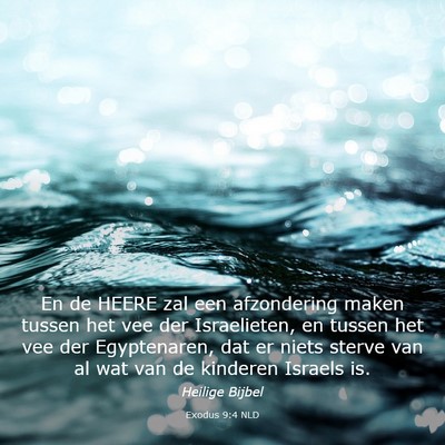 Picture 03 - Exodus 9:4 NLD - En de HEERE zal een afzondering maken tussen het - Bible Verse Picture