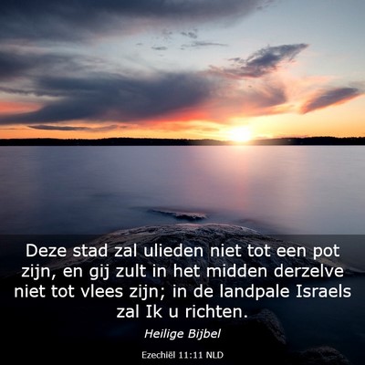 Picture 03 - Ezechiël 11:11 NLD - Deze stad zal ulieden niet tot een pot zijn, en - Bible Verse Picture