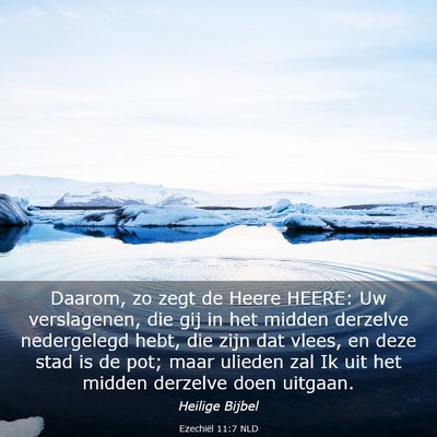 Picture 03 - Ezechiël 11:7 NLD - Daarom, zo zegt de Heere HEERE: Uw verslagenen, - Bible Verse Picture