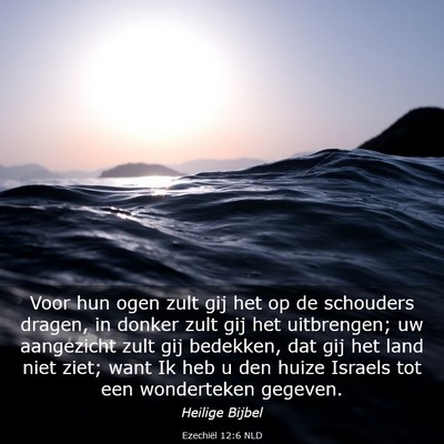 Picture 03 - Ezechiël 12:6 NLD - Voor hun ogen zult gij het op de schouders - Bible Verse Picture