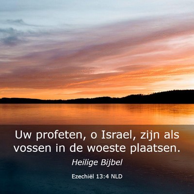 Picture 03 - Ezechiël 13:4 NLD - Uw profeten, o Israel, zijn als vossen in de - Bible Verse Picture