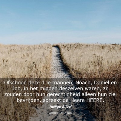 Picture 03 - Ezechiël 14:14 NLD - Ofschoon deze drie mannen, Noach, Daniel en Job, - Bible Verse Picture
