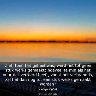 Picture 03 - Ezechiël 15:5 NLD - Ziet, toen het geheel was, werd het tot geen stuk - Bible Verse Picture