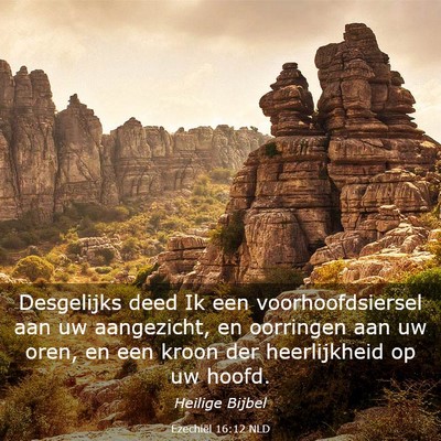 Picture 03 - Ezechiël 16:12 NLD - Desgelijks deed Ik een voorhoofdsiersel aan uw - Bible Verse Picture