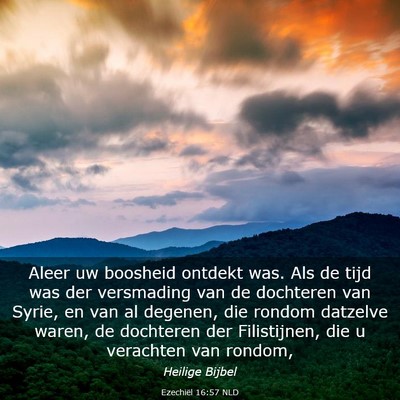 Picture 03 - Ezechiël 16:57 NLD - Aleer uw boosheid ontdekt was. Als de tijd was - Bible Verse Picture