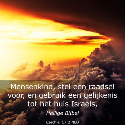 Picture 03 - Ezechiël 17:2 NLD - Mensenkind, stel een raadsel voor, en gebruik een - Bible Verse Picture