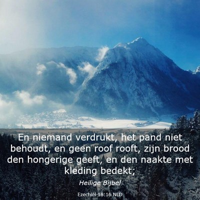 Picture 03 - Ezechiël 18:16 NLD - En niemand verdrukt, het pand niet behoudt, en - Bible Verse Picture