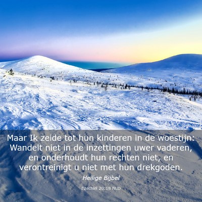 Picture 03 - Ezechiël 20:18 NLD - Maar Ik zeide tot hun kinderen in de woestijn: - Bible Verse Picture
