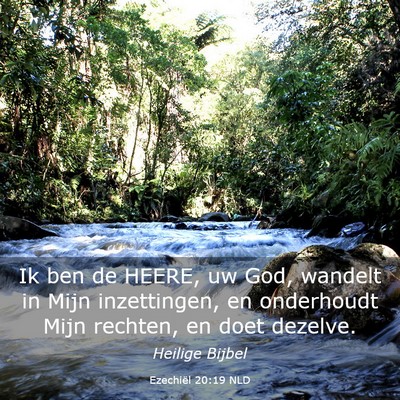 Picture 03 - Ezechiël 20:19 NLD - Ik ben de HEERE, uw God, wandelt in Mijn - Bible Verse Picture