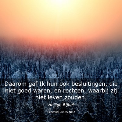 Picture 03 - Ezechiël 20:25 NLD - Daarom gaf Ik hun ook besluitingen, die niet goed - Bible Verse Picture