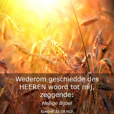 Picture 03 - Ezechiël 21:18 NLD - Wederom geschiedde des HEEREN woord tot mij, - Bible Verse Picture
