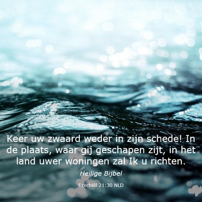 Picture 03 - Ezechiël 21:30 NLD - Keer uw zwaard weder in zijn schede! In de - Bible Verse Picture