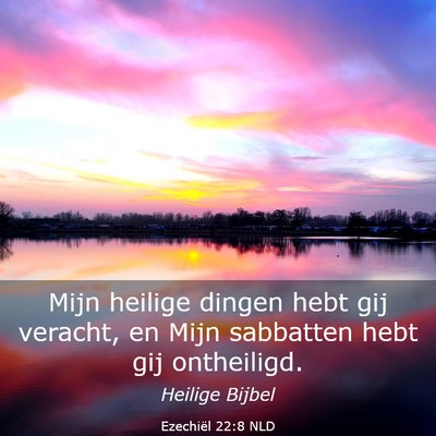 Picture 03 - Ezechiël 22:8 NLD - Mijn heilige dingen hebt gij veracht, en Mijn - Bible Verse Picture