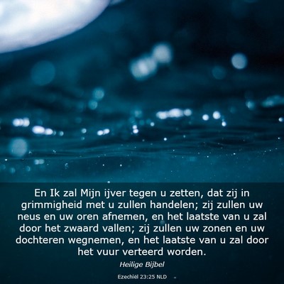 Picture 03 - Ezechiël 23:25 NLD - En Ik zal Mijn ijver tegen u zetten, dat zij in - Bible Verse Picture