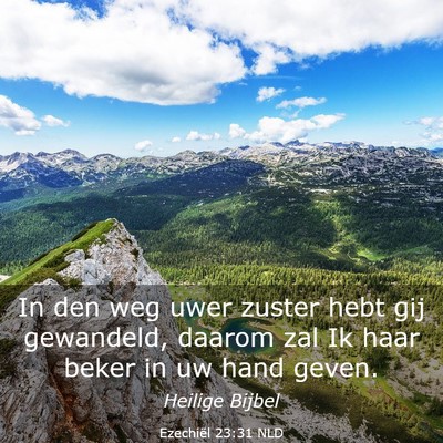 Picture 03 - Ezechiël 23:31 NLD - In den weg uwer zuster hebt gij gewandeld, daarom - Bible Verse Picture