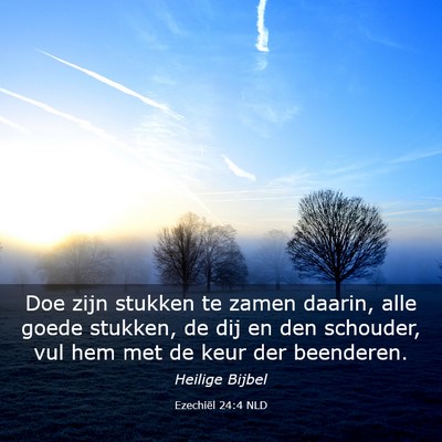 Picture 03 - Ezechiël 24:4 NLD - Doe zijn stukken te zamen daarin, alle goede - Bible Verse Picture