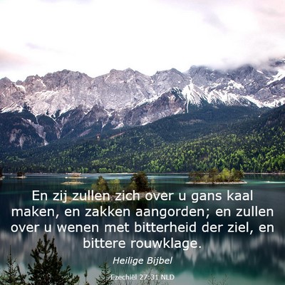 Picture 03 - Ezechiël 27:31 NLD - En zij zullen zich over u gans kaal maken, en - Bible Verse Picture