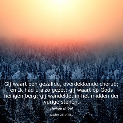 Picture 03 - Ezechiël 28:14 NLD - Gij waart een gezalfde, overdekkende cherub; en - Bible Verse Picture