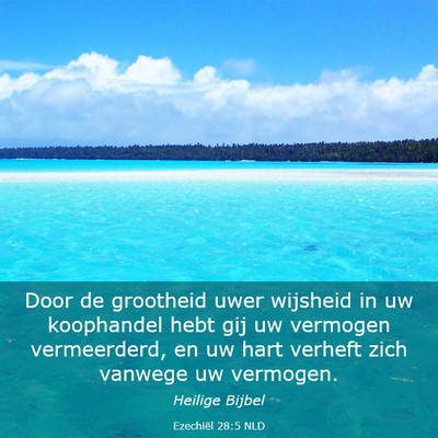 Picture 03 - Ezechiël 28:5 NLD - Door de grootheid uwer wijsheid in uw koophandel - Bible Verse Picture
