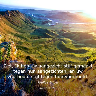 Picture 03 - Ezechiël 3:8 NLD - Ziet, Ik heb uw aangezicht stijf gemaakt tegen - Bible Verse Picture