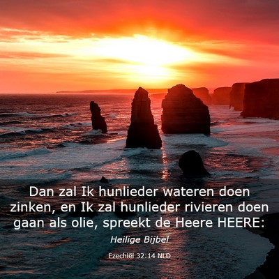 Picture 03 - Ezechiël 32:14 NLD - Dan zal Ik hunlieder wateren doen zinken, en Ik - Bible Verse Picture