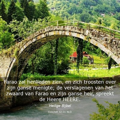 Picture 03 - Ezechiël 32:31 NLD - Farao zal henlieden zien, en zich troosten over - Bible Verse Picture